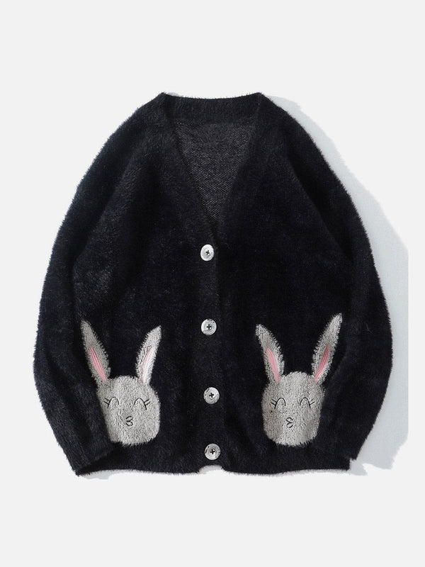 Thesclo - Cartoon Rabbit Embroidered Cardigan - Streetwear Fashion - thesclo.com