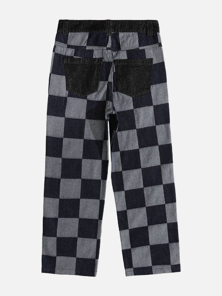 Thesclo - Checkerboard Jeans - Streetwear Fashion - thesclo.com