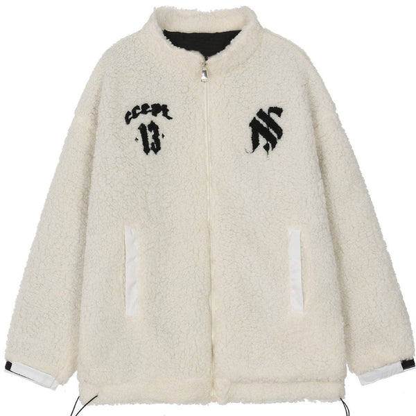 Thesclo - Checkerboard Pattern Sherpa Winter Coat - Streetwear Fashion - thesclo.com