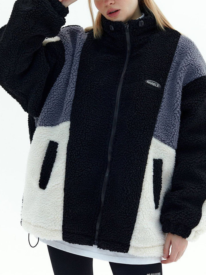 Thesclo - Colorblock Sherpa Winter Coat - Streetwear Fashion - thesclo.com