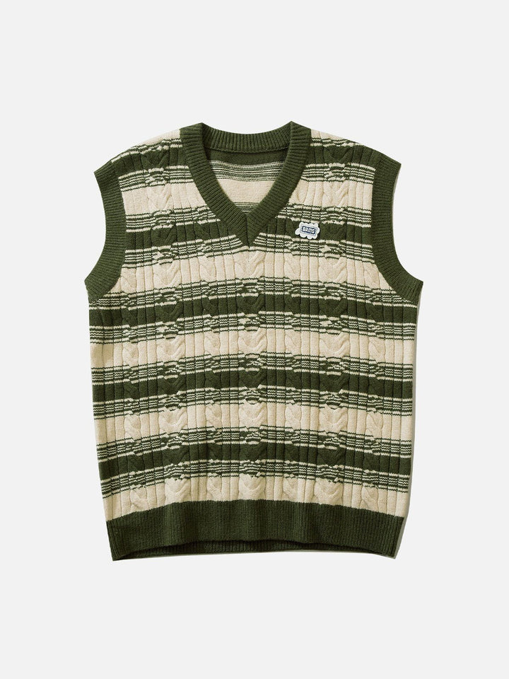 Thesclo - Colorblock Stripe Sweater Vest - Streetwear Fashion - thesclo.com