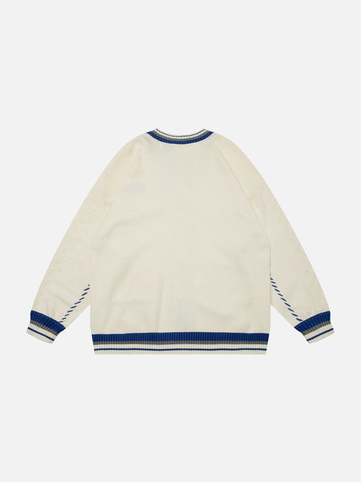 Thesclo - Contrast Knitting Cardigan - Streetwear Fashion - thesclo.com