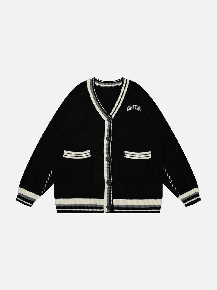 Thesclo - Contrast Knitting Cardigan - Streetwear Fashion - thesclo.com