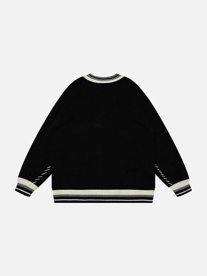 Thesclo - Contrast Knitting Cardigan - Streetwear Fashion - thesclo.com