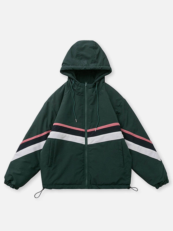 Thesclo - Contrast Panel Hood Winter Coat - Streetwear Fashion - thesclo.com