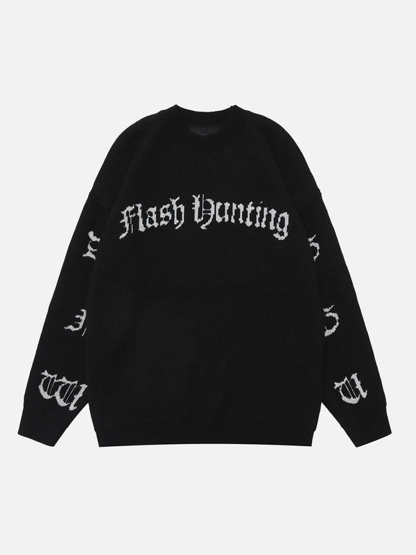 Thesclo - Contrasting Letters Knitting Sweater - Streetwear Fashion - thesclo.com