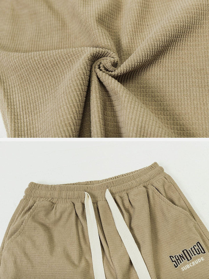 Thesclo - Corduroy Waffle Pants - Streetwear Fashion - thesclo.com