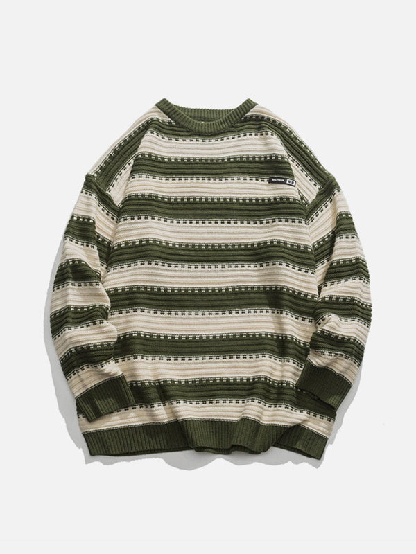 Thesclo - Crewneck Striped Sweater - Streetwear Fashion - thesclo.com