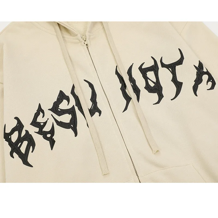 Thesclo - Cross Letter Graphic Retro Hoodie - Streetwear Fashion - thesclo.com