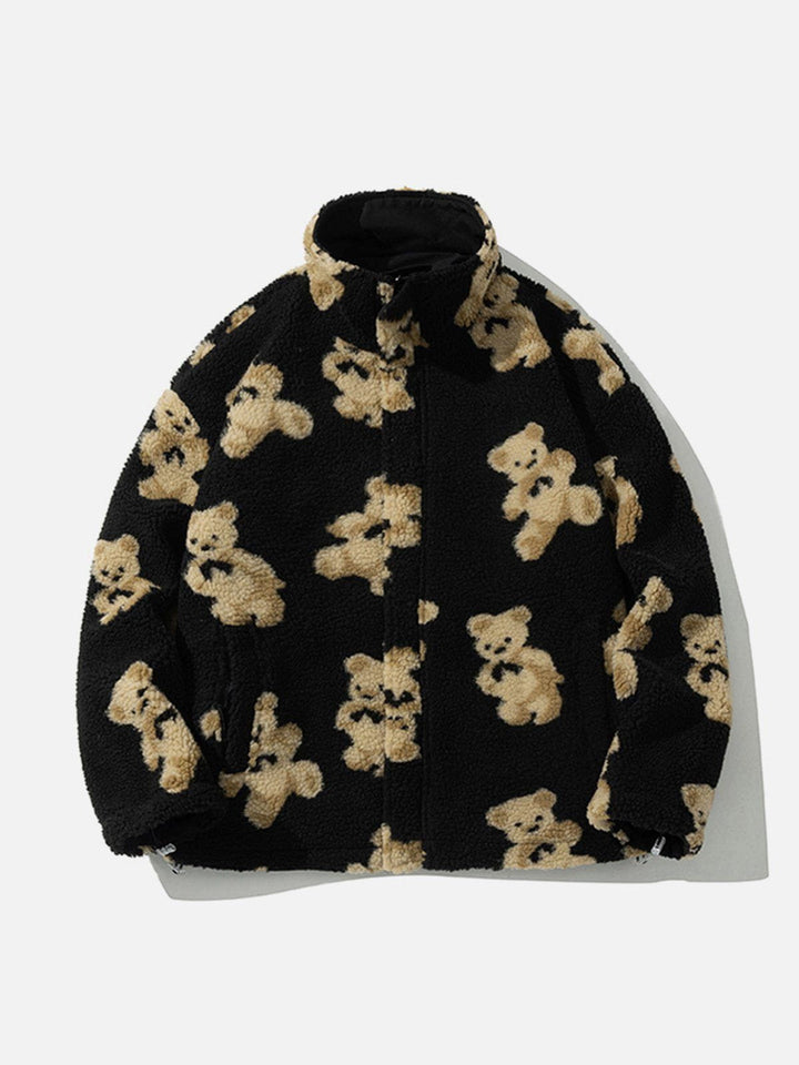 Thesclo - Cute Bear Reversible Sherpa Coat - Streetwear Fashion - thesclo.com