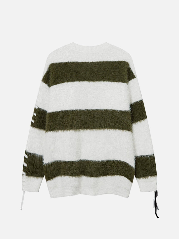 Thesclo - Cute Rabbit Stripe Mohair Sweater - Streetwear Fashion - thesclo.com