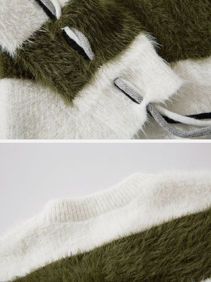 Thesclo - Cute Rabbit Stripe Mohair Sweater - Streetwear Fashion - thesclo.com