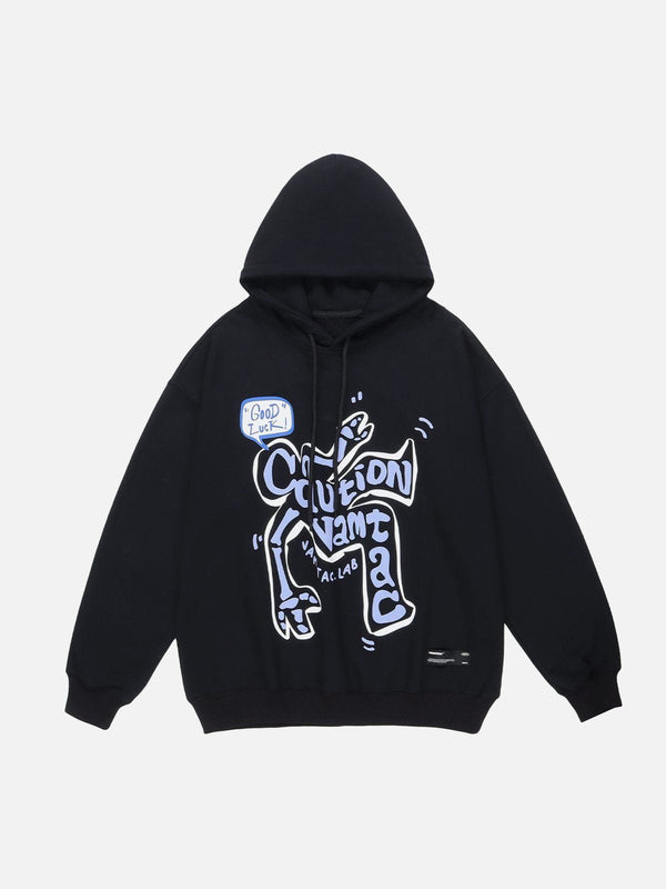 Thesclo - Deformation Of Letters Print Hoodie - Streetwear Fashion - thesclo.com