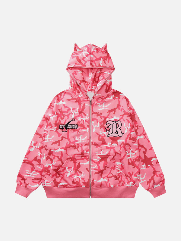 Thesclo - Demon Camo Print Hoodie - Streetwear Fashion - thesclo.com