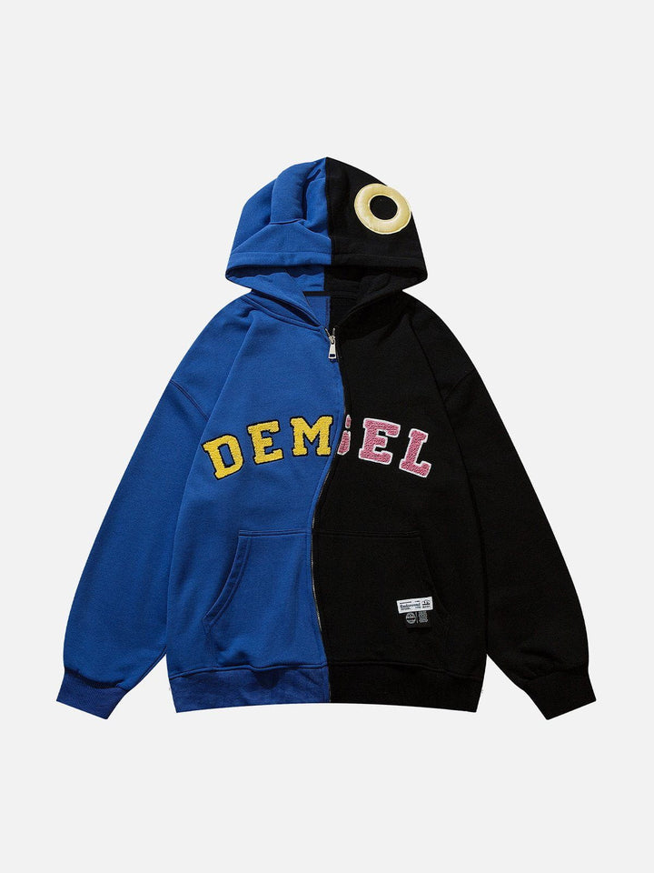 Thesclo - Demon Patchwork Funny Hoodie - Streetwear Fashion - thesclo.com