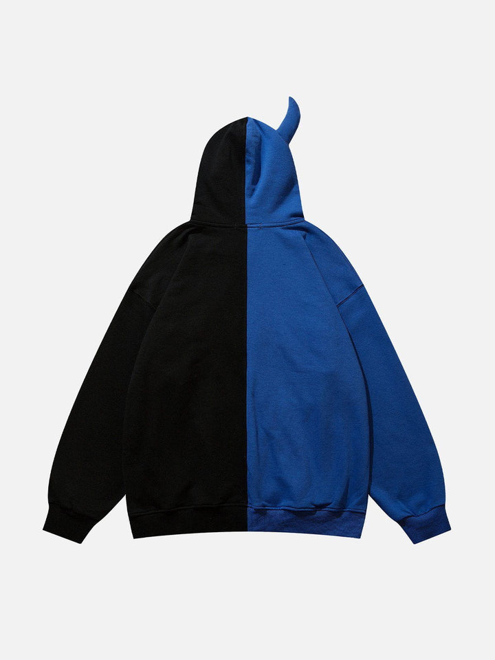 Thesclo - Demon Patchwork Funny Hoodie - Streetwear Fashion - thesclo.com