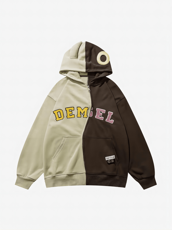Thesclo - Demon Patchwork Funny Hoodie - Streetwear Fashion - thesclo.com