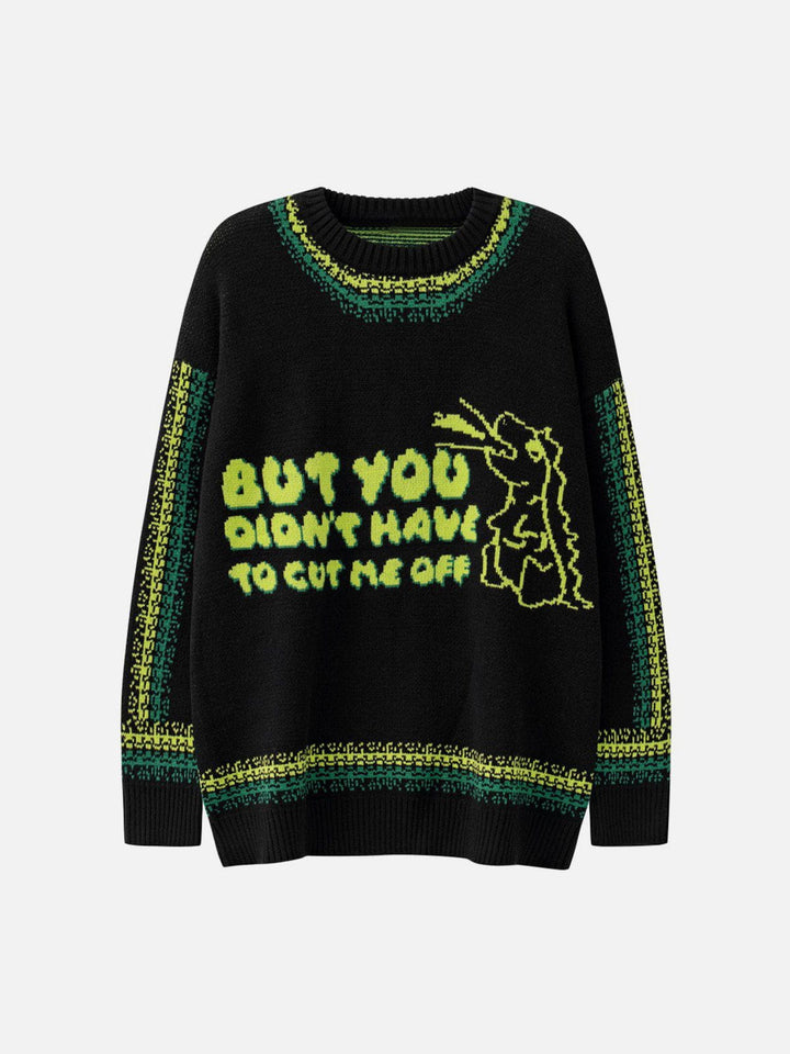 Thesclo - Dinosaur Embroidery Sweater - Streetwear Fashion - thesclo.com