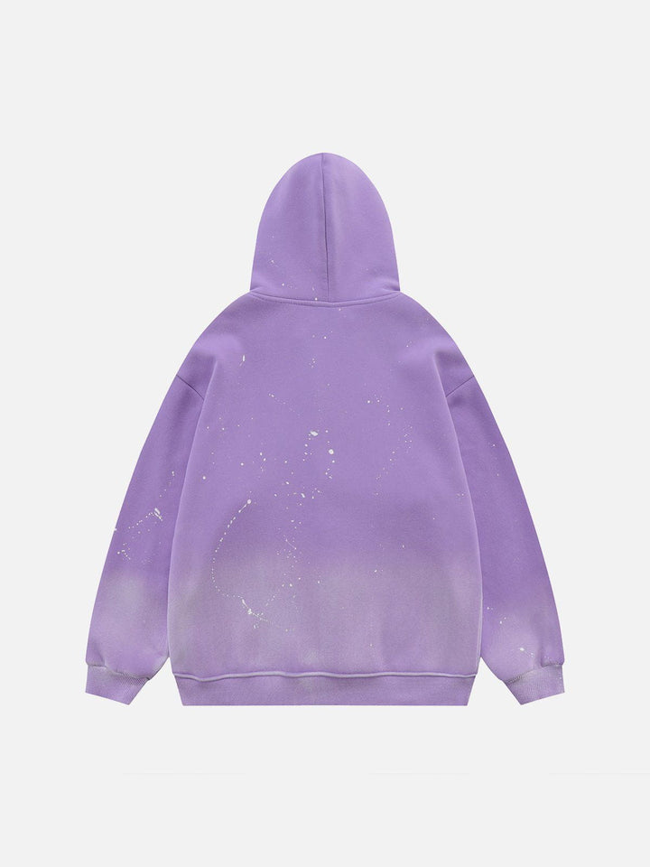 Thesclo - Distressed Gradient Applique Stars Hoodie - Streetwear Fashion - thesclo.com