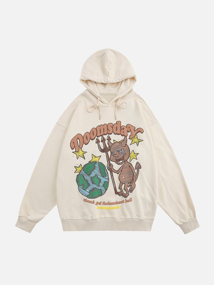 Thesclo - "Doomsdar" Cartoon Print Hoodie - Streetwear Fashion - thesclo.com