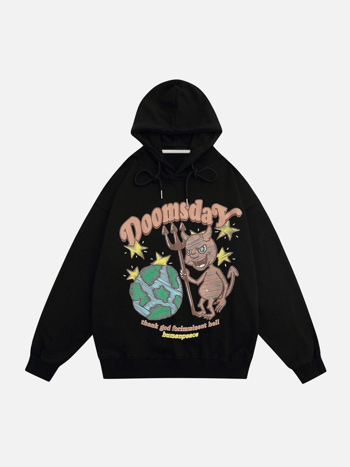 Thesclo - "Doomsdar" Cartoon Print Hoodie - Streetwear Fashion - thesclo.com