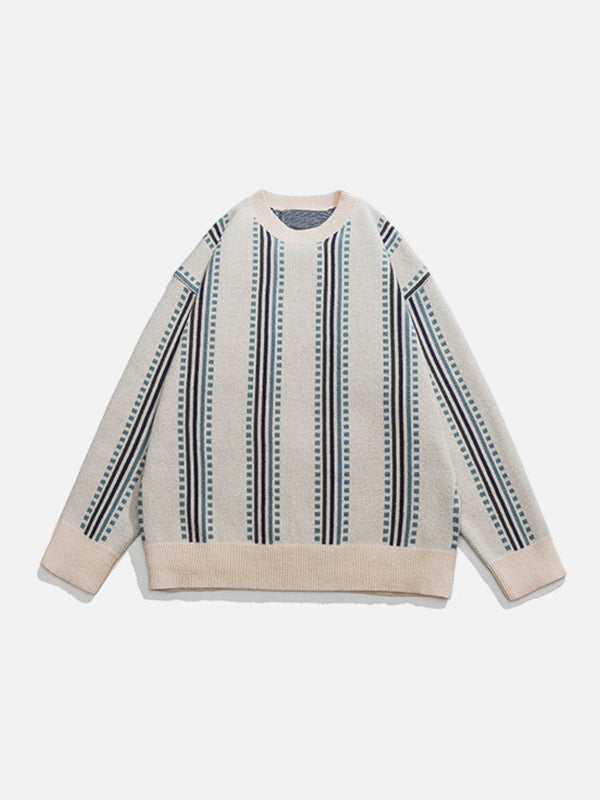 Thesclo - Dot Vertical Stripe Knit Sweater - Streetwear Fashion - thesclo.com