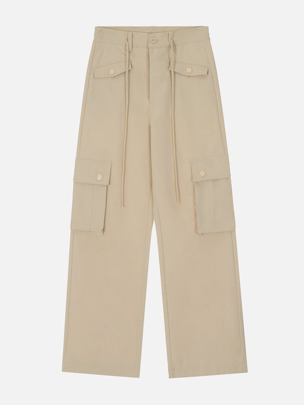 Thesclo - Drawstring Multi Pocket Cargo Pants - Streetwear Fashion - thesclo.com