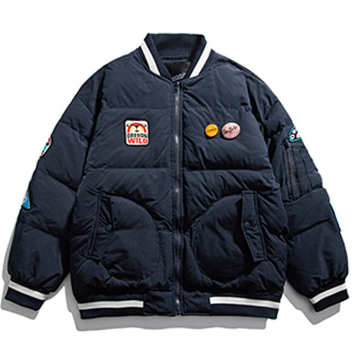 Thesclo - Embroidered Badge Winter Coat - Streetwear Fashion - thesclo.com