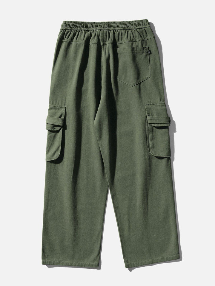 Thesclo - Embroidered Patch Multi-Pocket Cargo Pants - Streetwear Fashion - thesclo.com