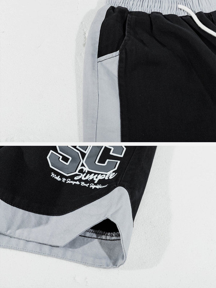 Thesclo - Embroidered Patchwork Shorts - Streetwear Fashion - thesclo.com