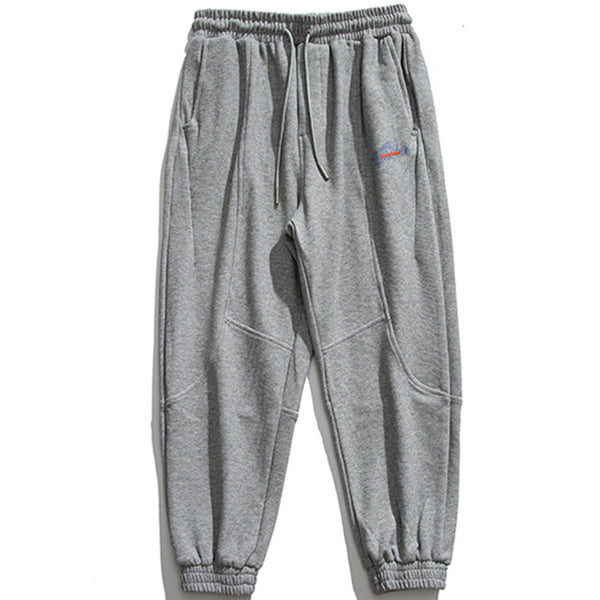 Thesclo - Embroidered Solid Color Sweatpants - Streetwear Fashion - thesclo.com