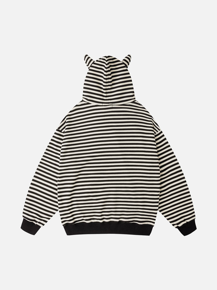 Thesclo - Embroidered Striped Zipper Hoodie - Streetwear Fashion - thesclo.com