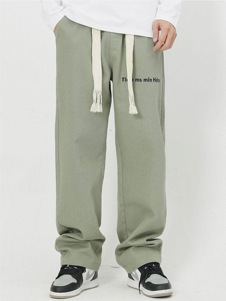 Thesclo - Embroidery Flame Letter Pants - Streetwear Fashion - thesclo.com