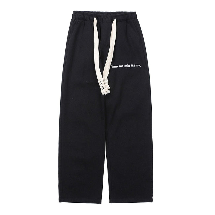 Thesclo - Embroidery Flame Letter Pants - Streetwear Fashion - thesclo.com