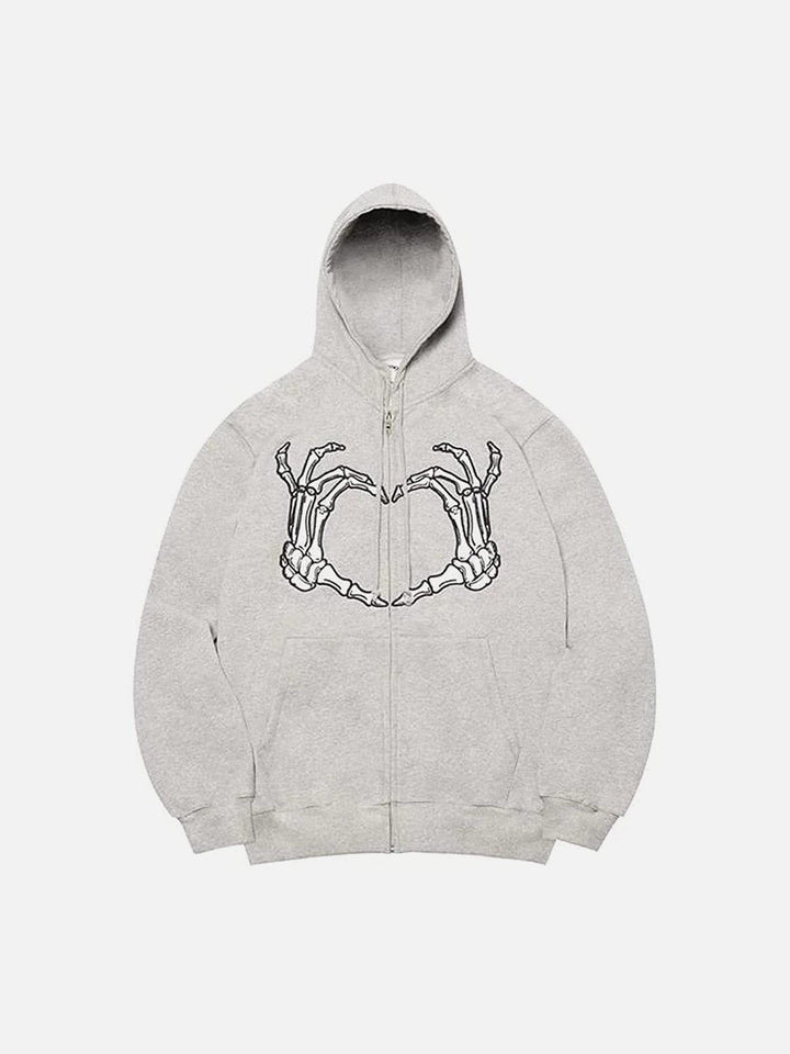 Thesclo - Embroidery Heart Skeleton Hoodie - Streetwear Fashion - thesclo.com