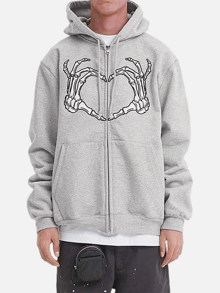 Thesclo - Embroidery Heart Skeleton Hoodie - Streetwear Fashion - thesclo.com