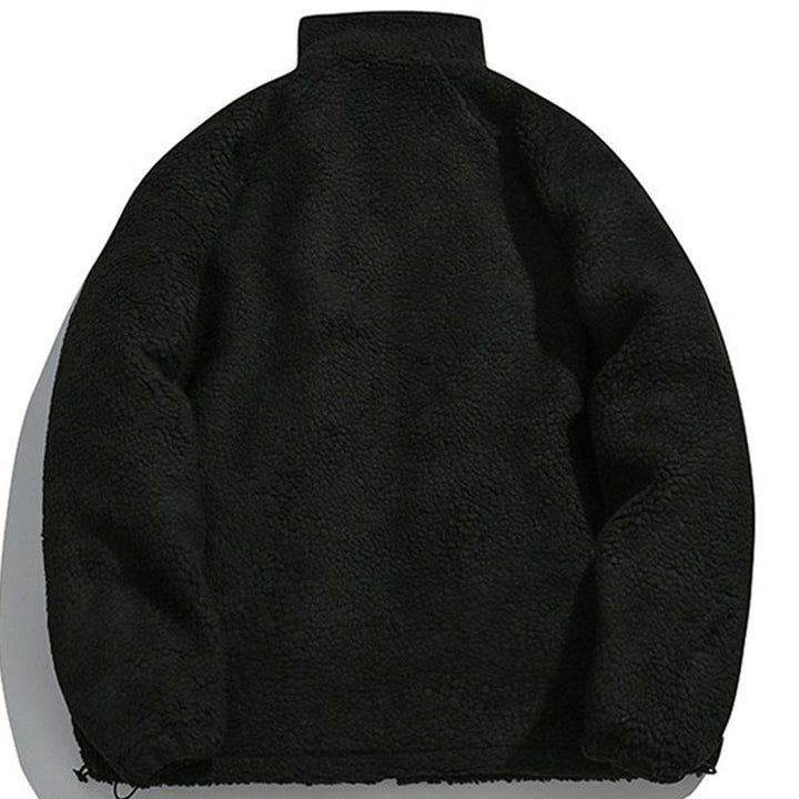 Thesclo - Embroidery Letter Sherpa Winter Coat - Streetwear Fashion - thesclo.com
