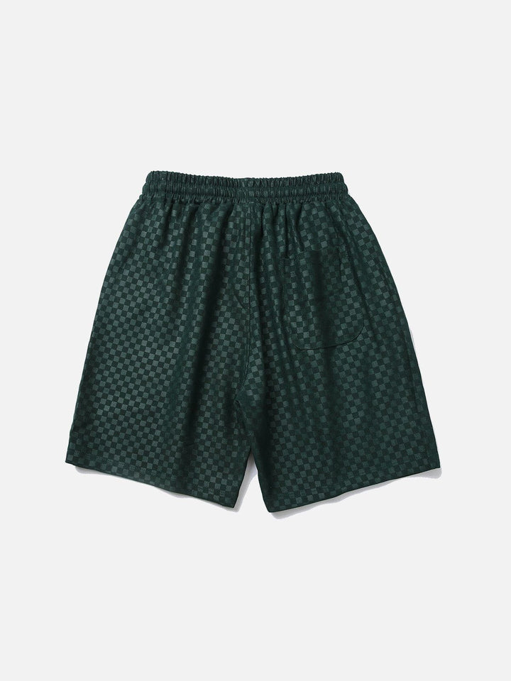 Thesclo - Embroidery Mountain Plaid Shorts - Streetwear Fashion - thesclo.com