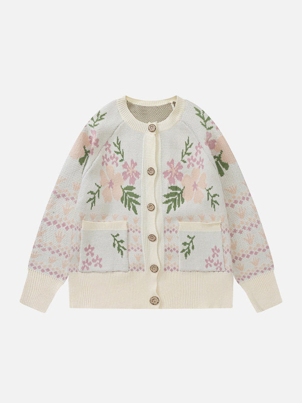 Thesclo - Embroidery Patchwork Cardigan - Streetwear Fashion - thesclo.com