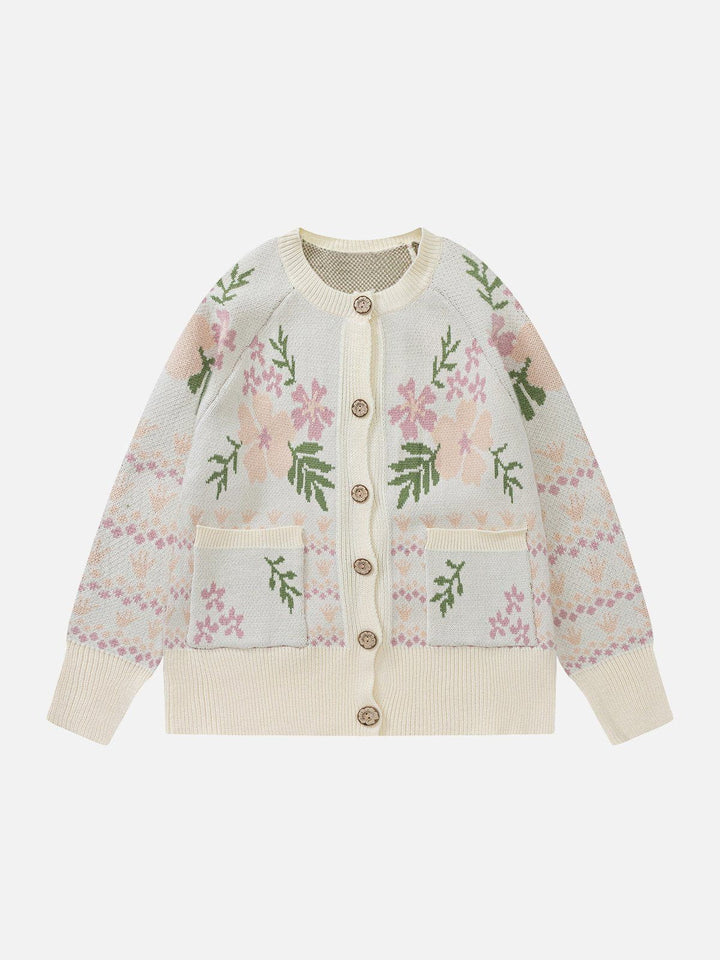 Thesclo - Embroidery Patchwork Cardigan - Streetwear Fashion - thesclo.com