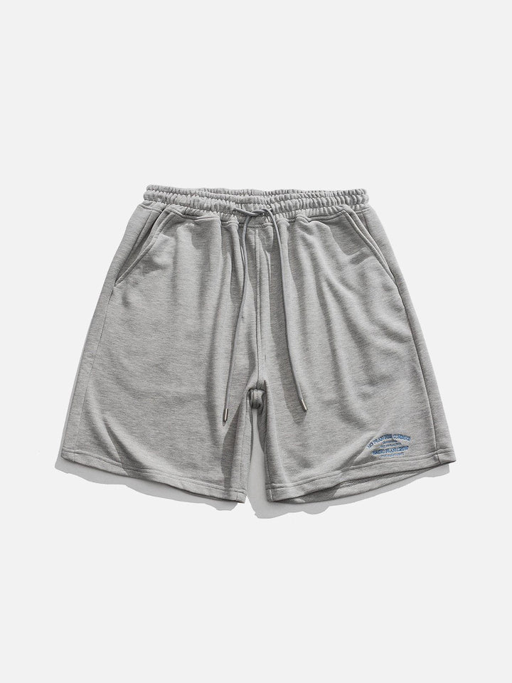 Thesclo - Embroidery Solid Color Shorts - Streetwear Fashion - thesclo.com