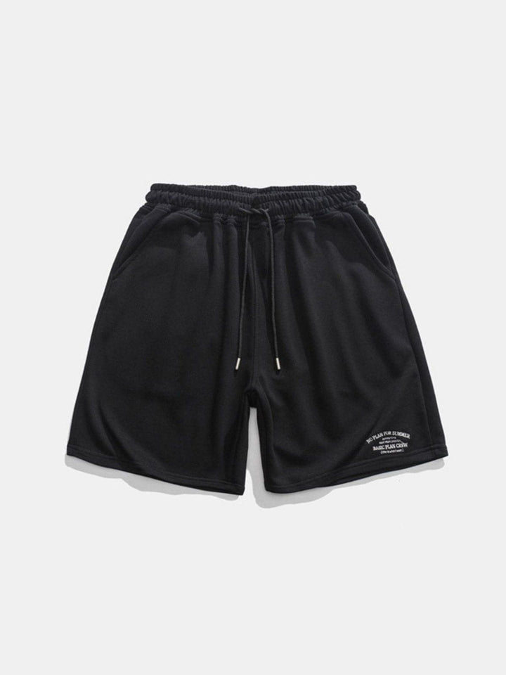 Thesclo - Embroidery Solid Color Shorts - Streetwear Fashion - thesclo.com