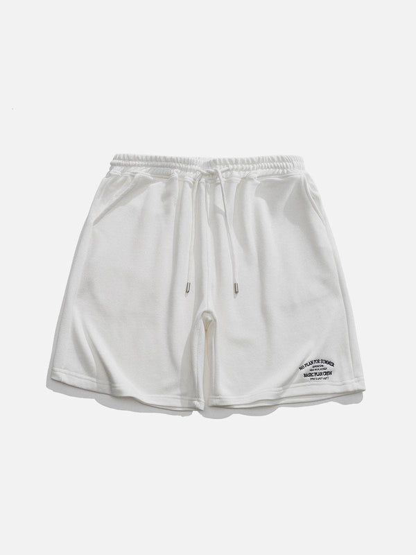 Thesclo - Embroidery Solid Color Shorts - Streetwear Fashion - thesclo.com