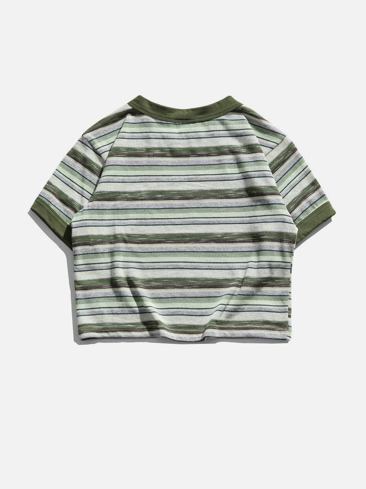 Thesclo - "Explorer" Stripe Crop Tee - Streetwear Fashion - thesclo.com