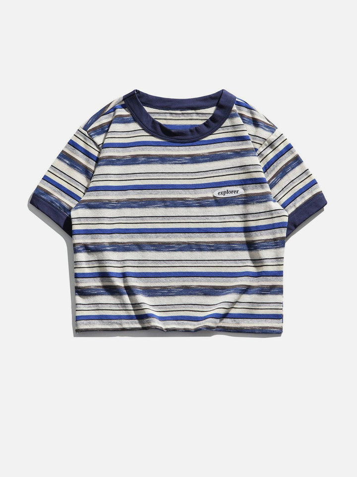 Thesclo - "Explorer" Stripe Crop Tee - Streetwear Fashion - thesclo.com