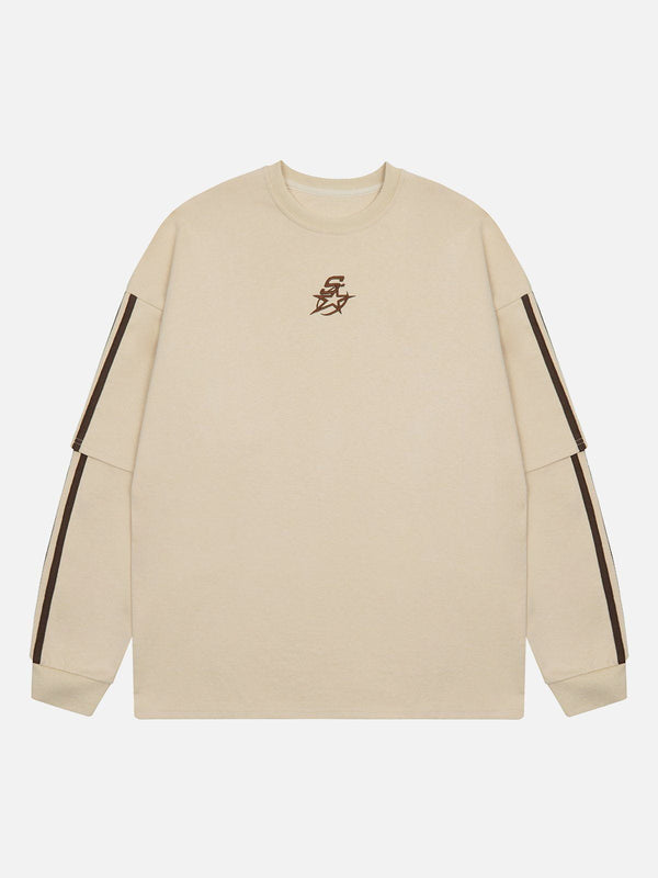 Thesclo - Fake Two Pieces Solid Color Sweatshirt - Streetwear Fashion - thesclo.com