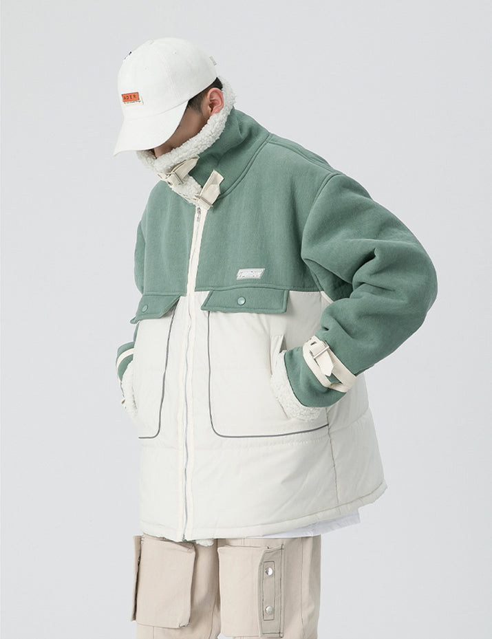 Thesclo - Faux Wool Green Jacket - Streetwear Fashion - thesclo.com