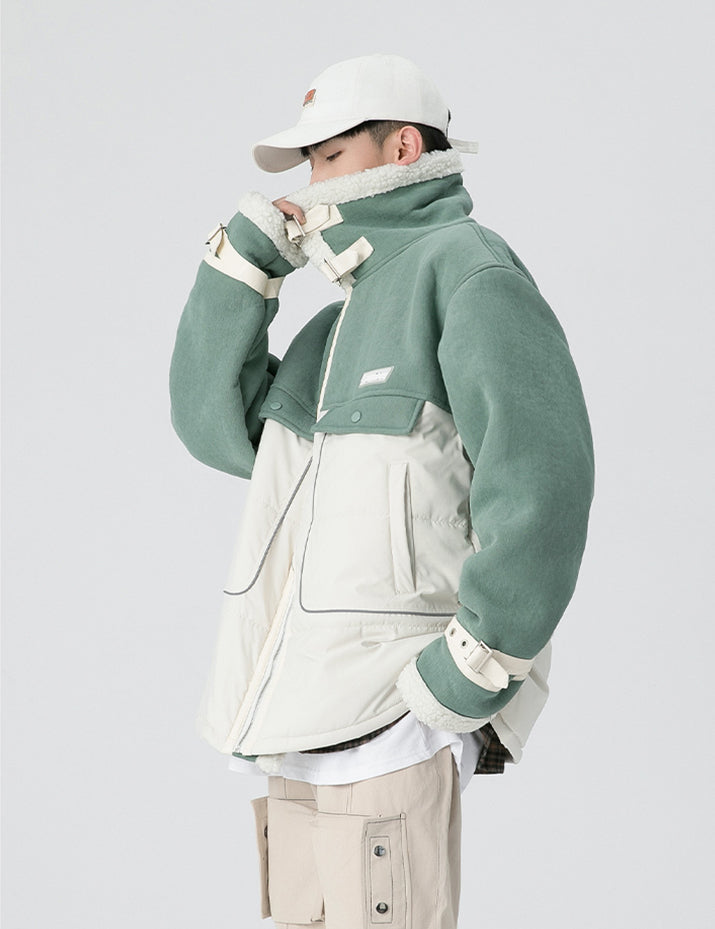 Thesclo - Faux Wool Green Jacket - Streetwear Fashion - thesclo.com