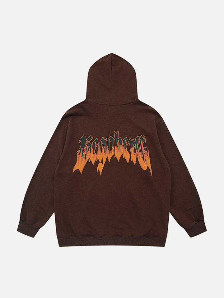 Thesclo - Flame Letters Foam Hoodie - Streetwear Fashion - thesclo.com