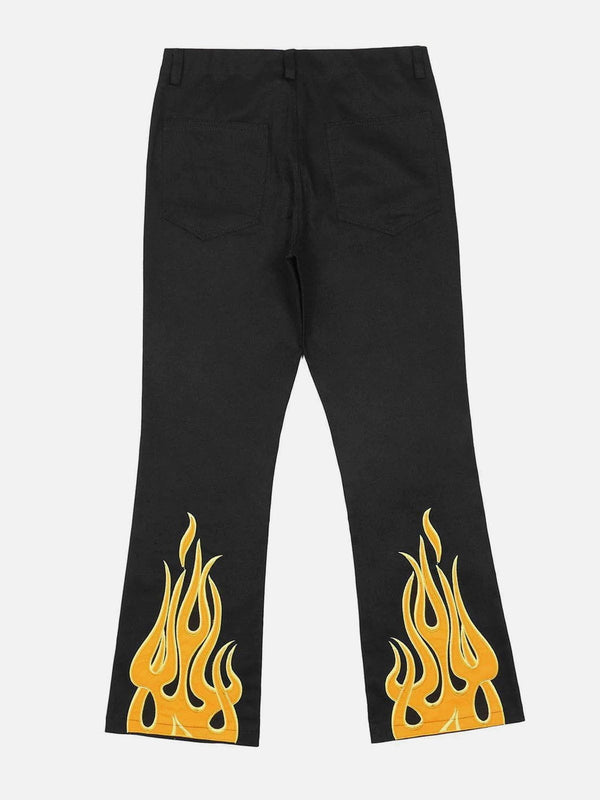 Thesclo - Flame Letters Print Pants - Streetwear Fashion - thesclo.com